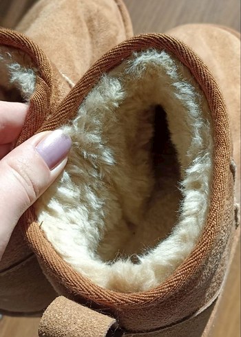 Kahverengi Süet Tüylü Kadın Dolgu Topuk Bot - Görsel 5