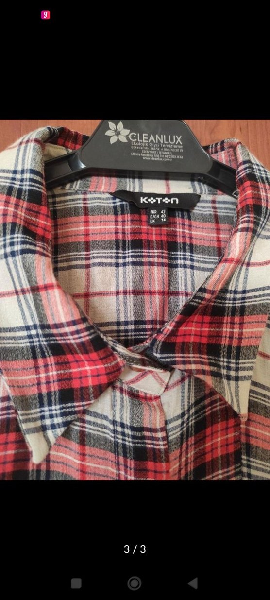 Düğmeli Ekose Kadın Gömlek - Görsel 3