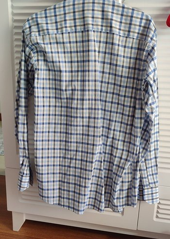 Mavi Ekose Pamuklu Erkek Gömlek - Görsel 3