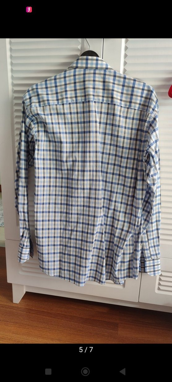 Mavi Ekose Pamuklu Erkek Gömlek - Görsel 3