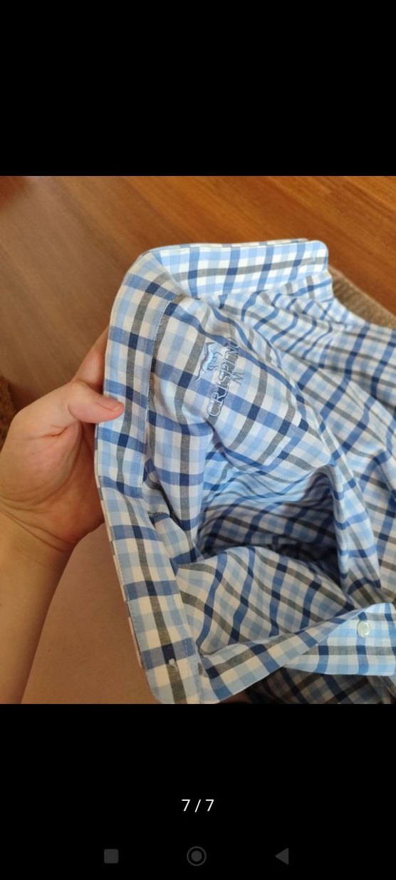 Mavi Ekose Pamuklu Erkek Gömlek - Görsel 5