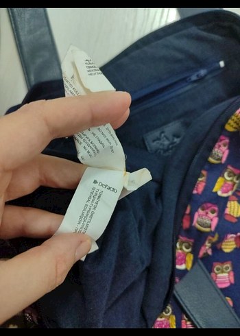 baykuş desen Renkli Baskılı Fermuarlı Kadın Çanta - Görsel 5