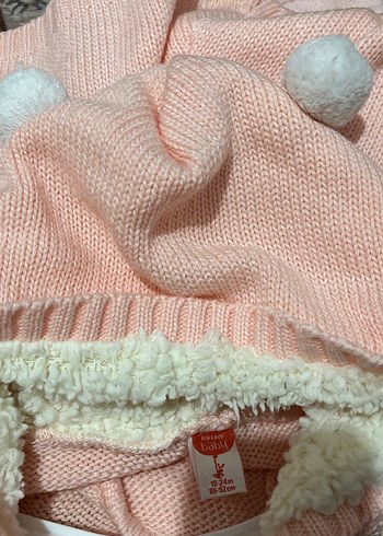 Pembe Örgü Kız Hırka - Görsel 2