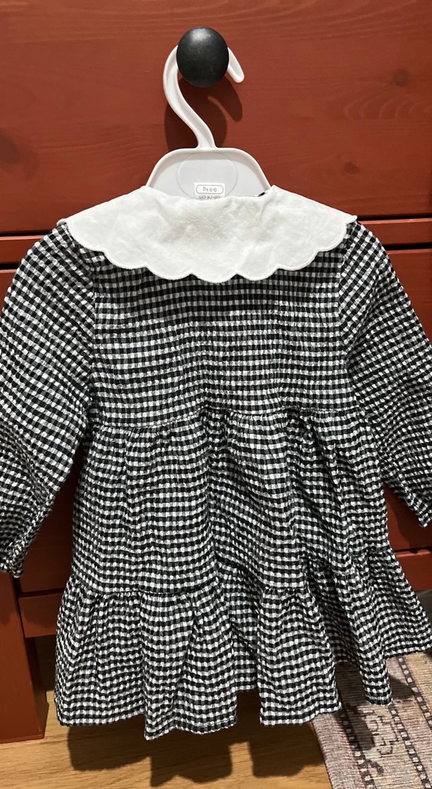 Nakışlı Yakalı Uzun Kollu Kız Elbise - Görsel 3