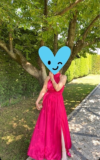 Fuşya Saten Elbise