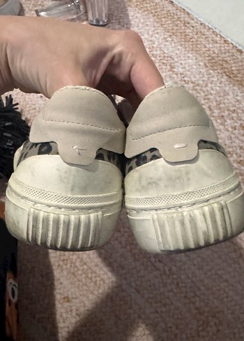 Leopar Desenli Bej Kadın Spor Ayakkabı - Görsel 3