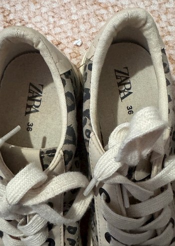 Leopar Desenli Bej Kadın Spor Ayakkabı - Görsel 2