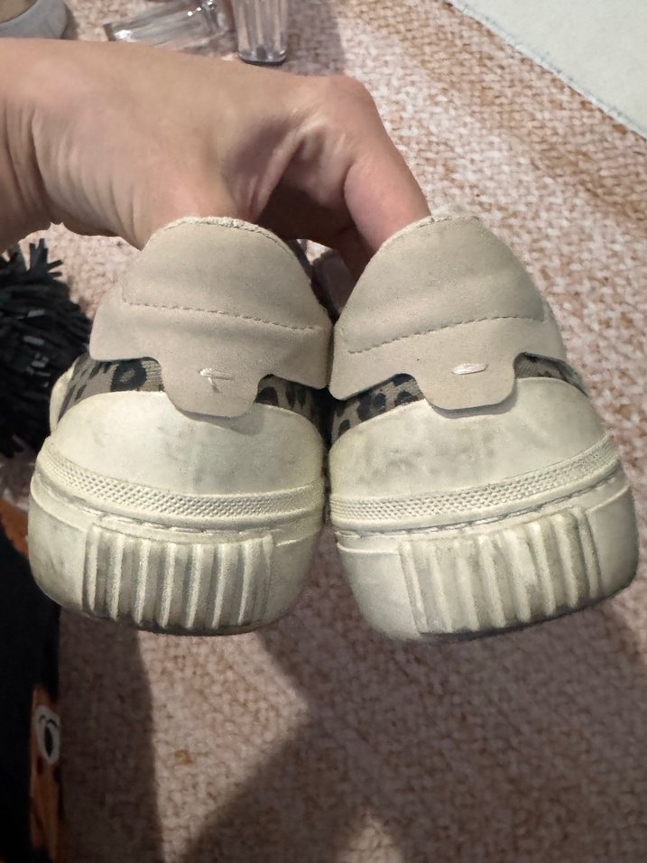 Leopar Desenli Bej Kadın Spor Ayakkabı - Görsel 3