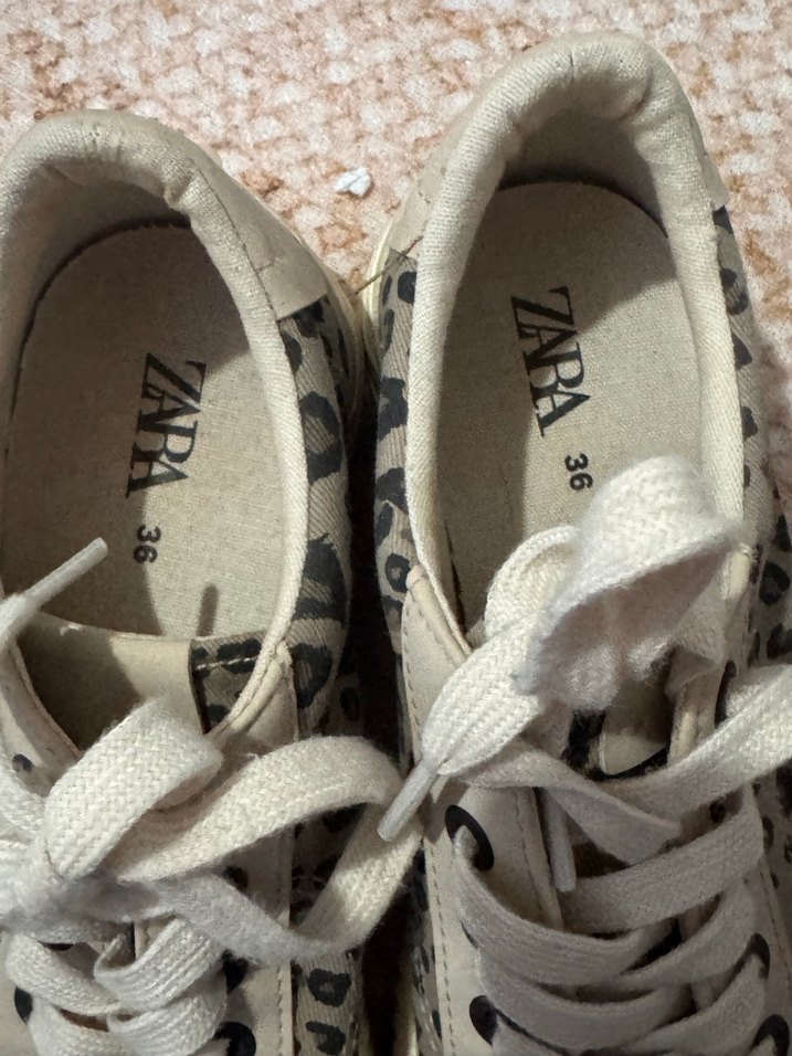 Leopar Desenli Bej Kadın Spor Ayakkabı - Görsel 2