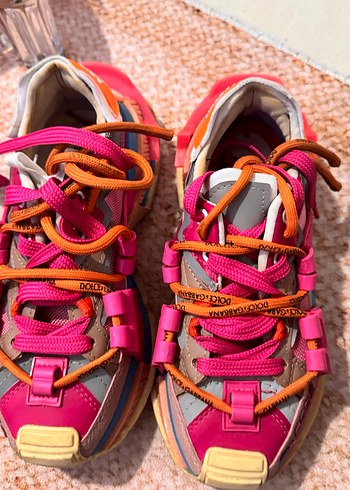 Renkli Bağcıklı Kadın Sneakers - Görsel 5