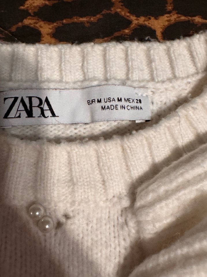 Nakışlı Beyaz Bohem Örgü Kazak - Görsel 3