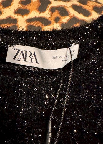 Siyah Parlak  yuvarlak Yakalı Kadın Kazak - Görsel 2