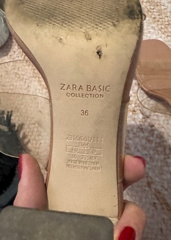 Şeffaf Bantlı Bej Topuklu Kadın Terlik - Görsel 4