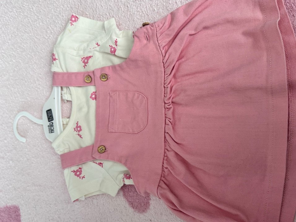 Pembe Nakışlı Kız Çocuk Elbise - Görsel 3