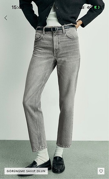 xs Beden gri Renk Mango jean