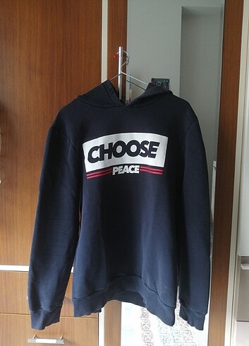 Lacivert Yazı Baskılı Sweatshirt 