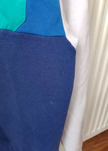 s Beden mavi Renk Renk Bloklu Erkek Fermuarlı Sweatshirt