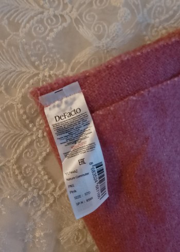 Defacto Pembe Örgü Yün Kadın atkı yeni