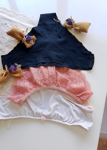 Mavi Bohem Midi Kadın Sabahlık kilot 3 adet penti - Görsel 2