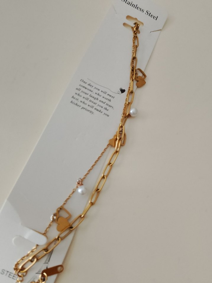 Altın Renk Zincir Detaylı Kadın halhal celık - Görsel 2