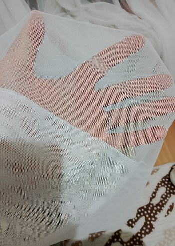 Bohem Beyaz Transparan tül Perde - Görsel 3