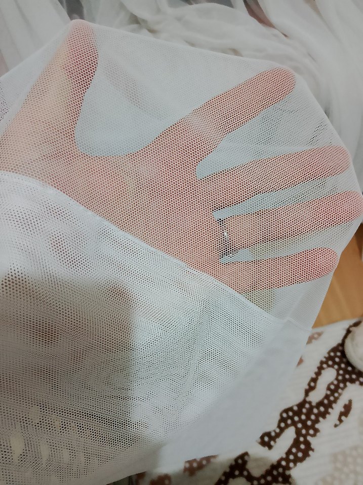 Bohem Beyaz Transparan tül Perde - Görsel 3