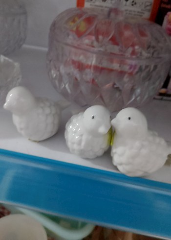 Beyaz Seramik Kuş Biblo Seti - Görsel 2