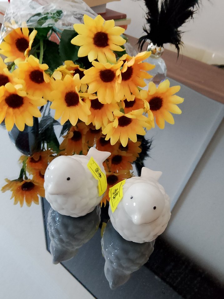 Beyaz Seramik Kuş Biblo Seti - Görsel 2