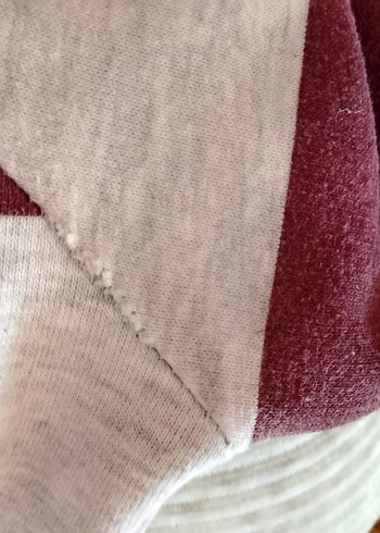 Bordo Gri Çizgili Kadın Sweatshirt - Görsel 9