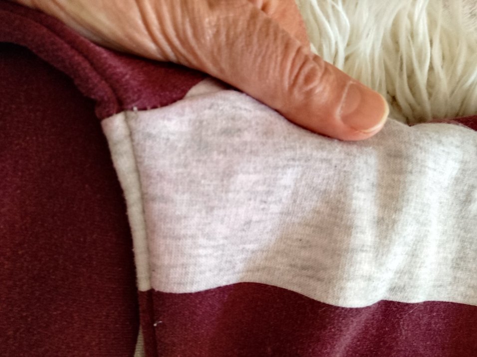 Bordo Gri Çizgili Kadın Sweatshirt - Görsel 5