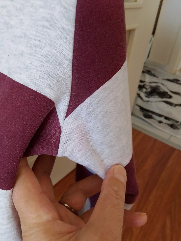 Bordo Gri Çizgili Kadın Sweatshirt - Görsel 2