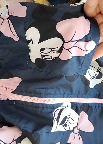 Renkli Baskılı Kapüşonlu Kız Mont - Görsel 5