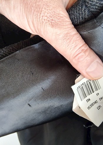 44 Beden gri Renk Düğmeli Gri Midi Yün Kaban