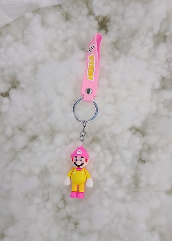 Pembe Figürlü Püsküllü Kadın Anahtarlık