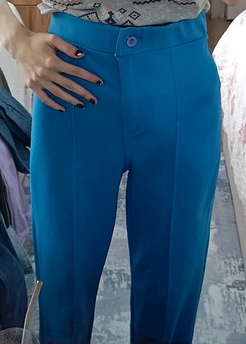 Mavi Pilili Kadın Kumaş Pantolon