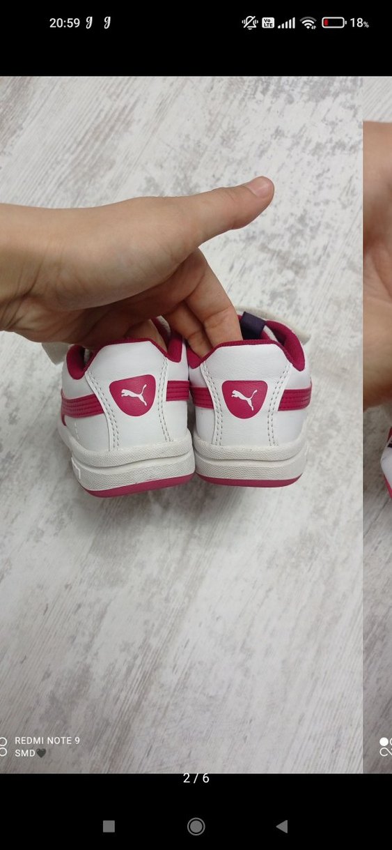 Kız Çocuk Beyaz Cırt Cırtlı Spor Ayakkabı - Görsel 4