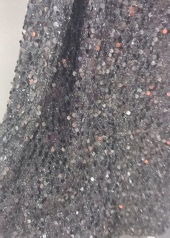 Siyah Payetli Uzun Straplez Abiye Elbise - Görsel 2