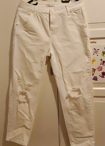 Beyaz kot pantolon - Görsel 3