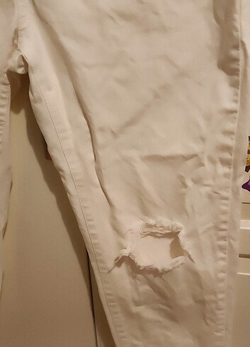 Beyaz kot pantolon - Görsel 4