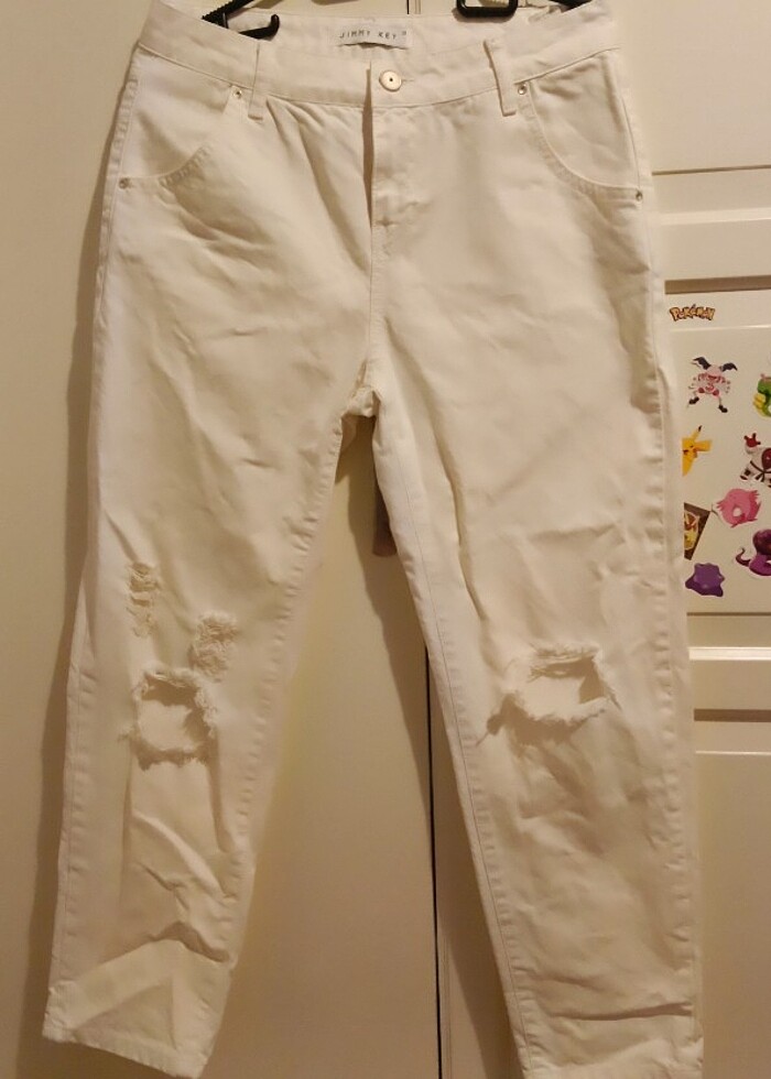 Beyaz kot pantolon - Görsel 3