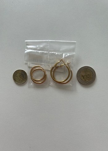 Minimalist Altın Renk Midi Halka Küpe