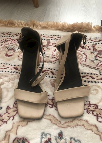 Bej  Topuklu Kadın Ayakkabı - Görsel 2