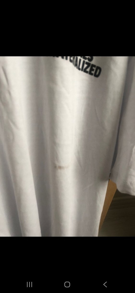 Beyaz Pamuklu Oversize Baskılı Tişört - Görsel 2