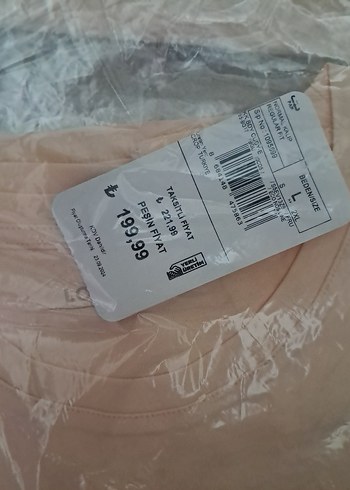 Bej Kısa Kollu Salaş Keten Tişört - Görsel 2