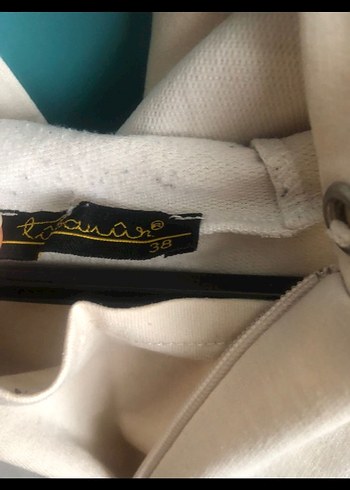 Bej Midi Uzun Kollu Fermuarlı Sweatshirt - Görsel 2