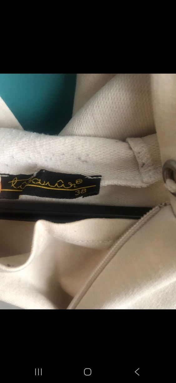 Bej Midi Uzun Kollu Fermuarlı Sweatshirt - Görsel 2