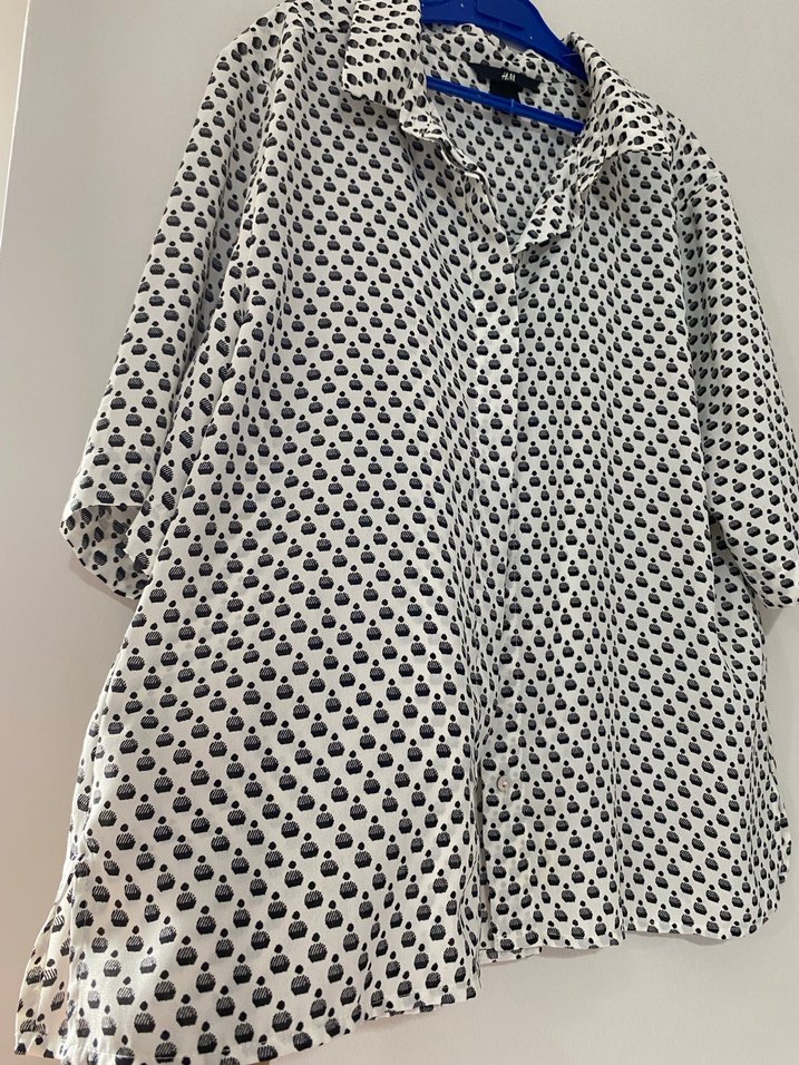 Düğmeli Puantiyeli Midi Kadın Gömlek - Görsel 3