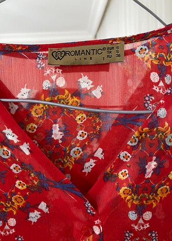 Bohem V Yaka Desenli Uzun Kollu Kadın Bluz - Görsel 5