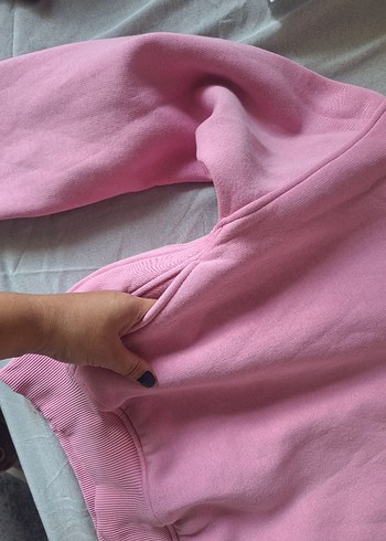 LC Waikiki Pembe Kadın Bisiklet Yaka Uzun Kollu Sweatshirt