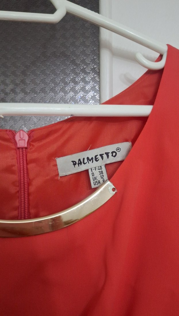 Kırmızı V Yaka Drapeli Hamile Elbisesi - Görsel 3